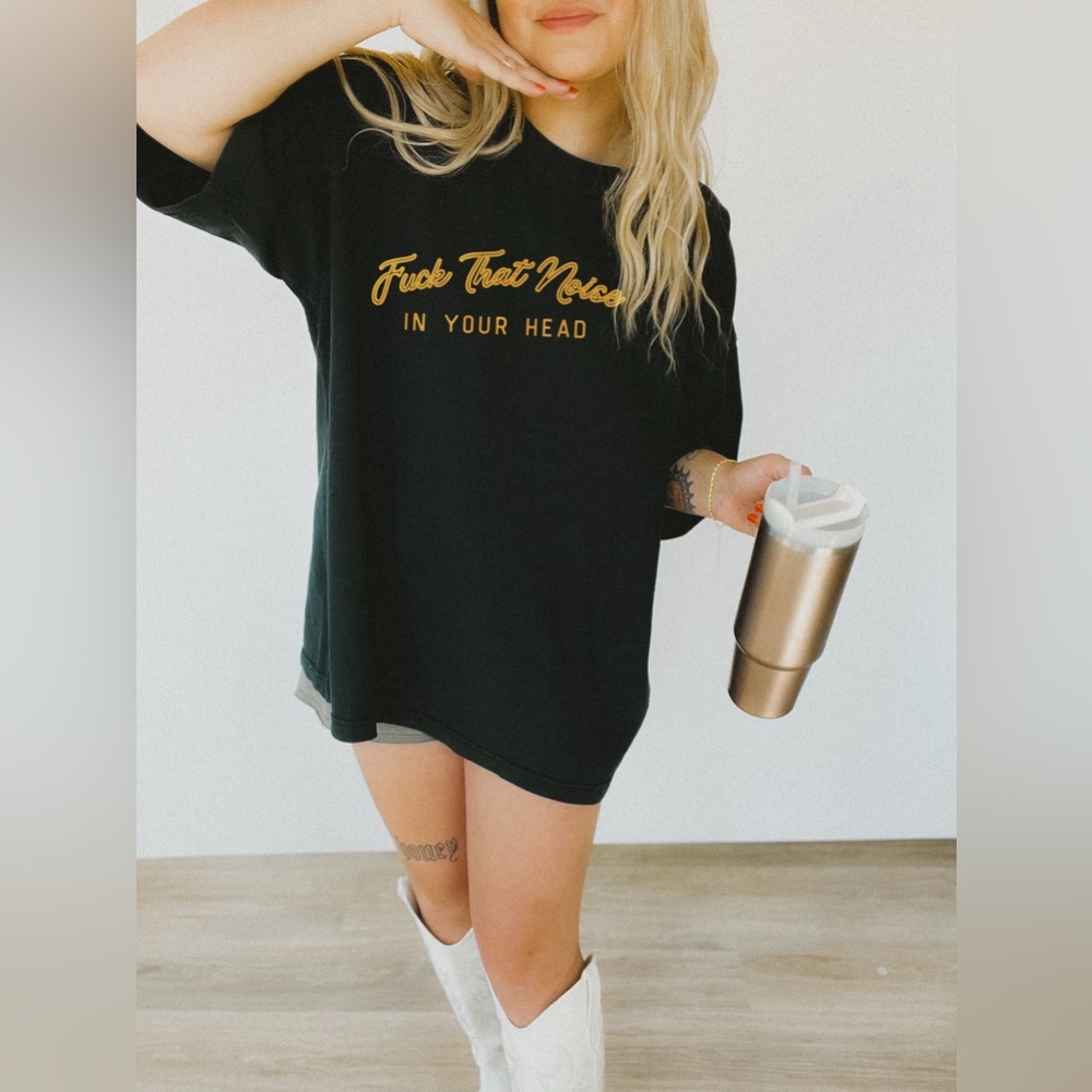 Bold Graphic Tee – “F*ck That Noise in Your Head” Statement Shirt